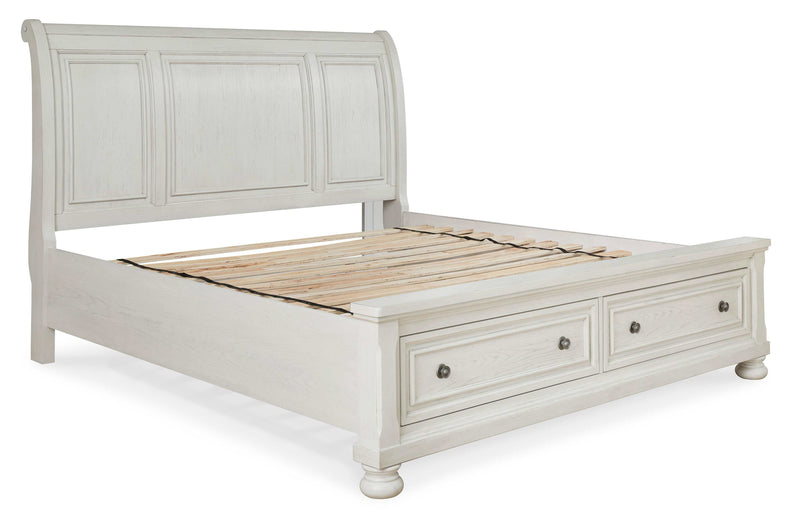 Robbinsdale Antique White Queen Sleigh Storage Bedroom Sets