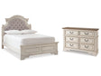 Realyn Two-tone Full Upholstered Panel Bedroom Set with Dresser - Ornate Home