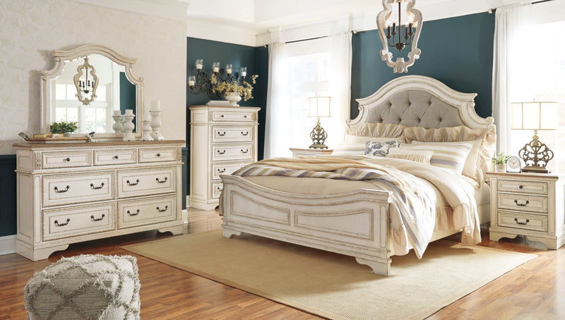 Realyn King Upholstered Panel Bedroom Set / 5pc - Ornate Home