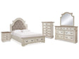 Realyn Two-tone Queen Panel Bedroom Set with Dresser, Mirror, Chest and Nightstand - Ornate Home