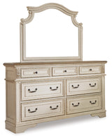 Realyn Two-tone King Panel Bedroom Set with Dresser, Mirror, Chest and 2 Nightstands - Ornate Home