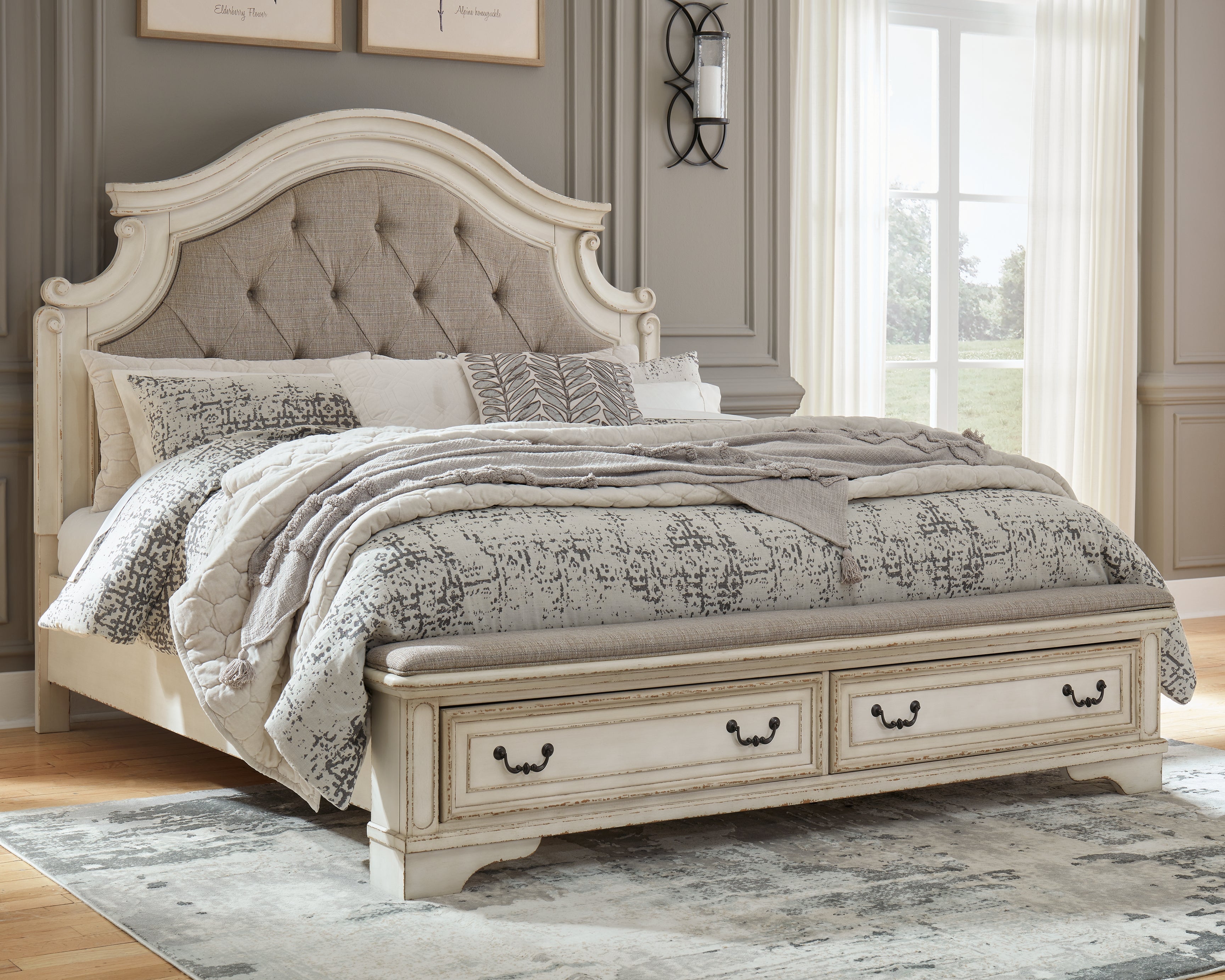 Realyn Two-tone King Upholstered Bed - Ornate Home