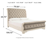 Realyn Two-tone Queen Upholstered Sleigh Bedroom Set with Chest - Ornate Home