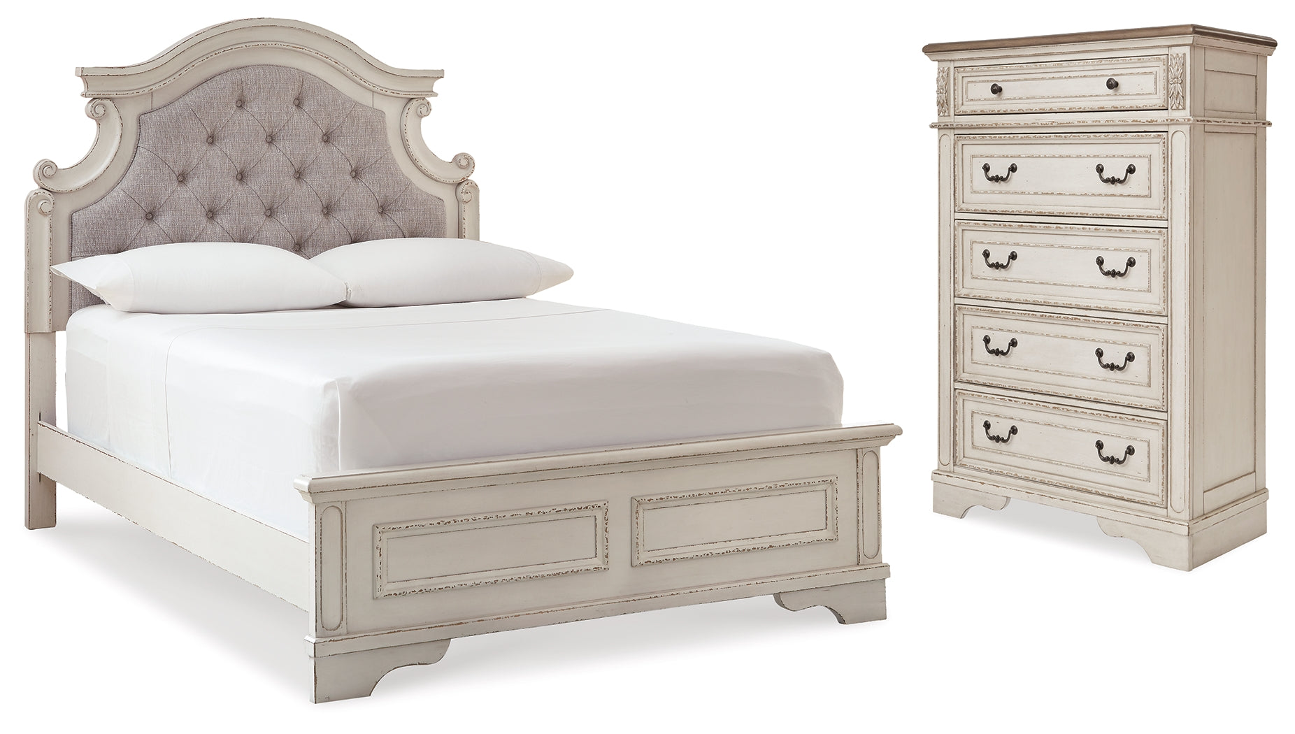 Realyn Two-tone Full Panel Bedroom Set with Chest - Ornate Home