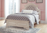 Realyn Two-tone King Panel Bed, Dresser, Mirror and Nightstand