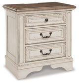 Realyn Two-tone King Panel Bedroom Set with Dresser, Mirror, Chest and 2 Nightstands - Ornate Home