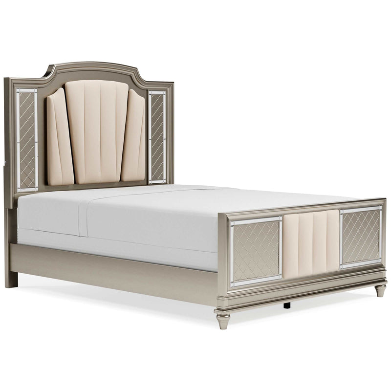 Chevanna Platinum Queen Upholstered Panel Bed - Ornate Home