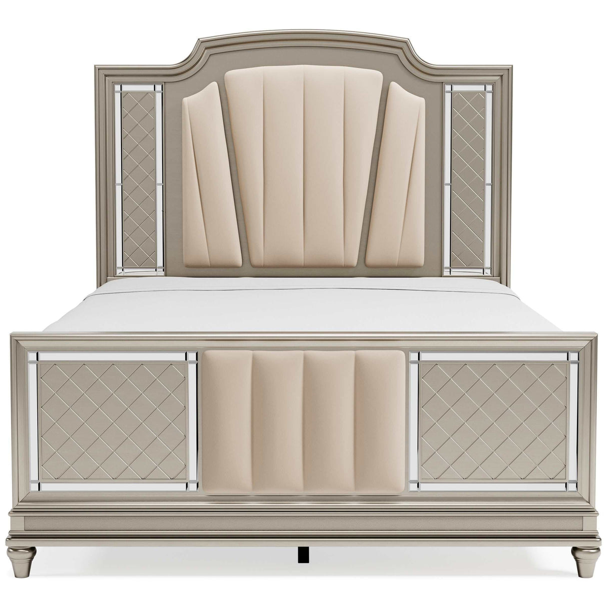 Chevanna Platinum Queen Upholstered Panel Bedroom Sets - Ornate Home