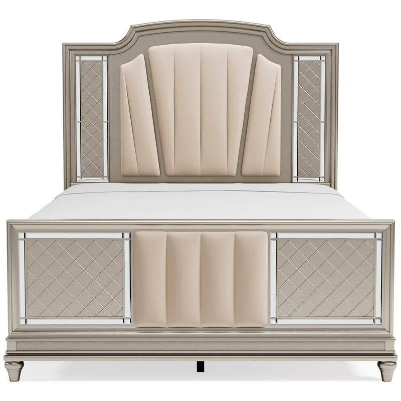 Chevanna Platinum Queen Upholstered Panel Bedroom Sets - Ornate Home