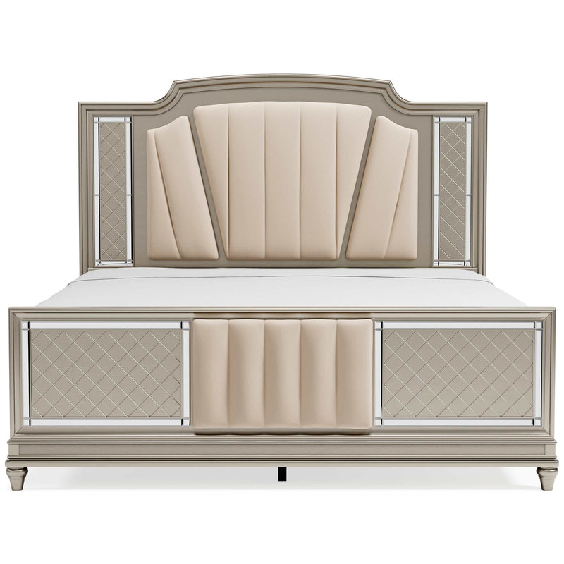 Chevanna Platinum Cal. King Upholstered Panel Bedroom Sets - Ornate Home