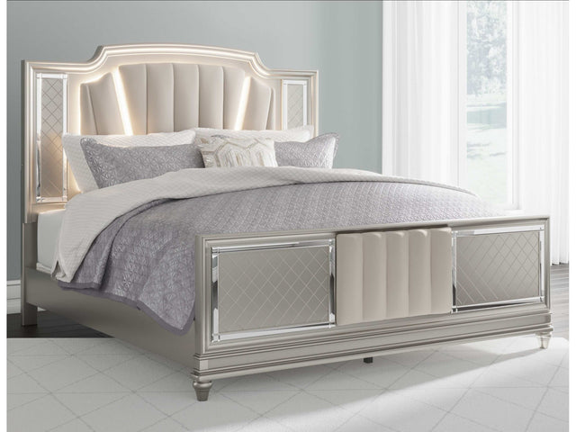 Chevanna Platinum Cal. King Upholstered Panel Bed - Ornate Home