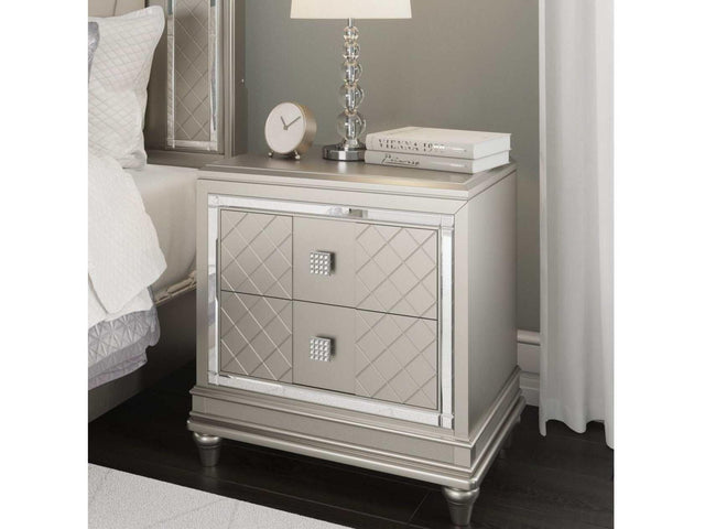 Chevanna Platinum Nightstand - Ornate Home