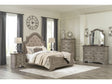 Lodenbay Gray Queen Upholstered Panel Bedroom Set with Dresser, Mirror, Chest and Nightstand - Ornate Home