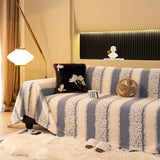 Thickened Coral Fleece Sofa Throw Cover Slipcover Warm Jacquard Cozy Couch Cover Blankets