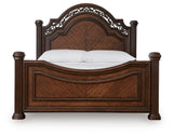 Lavinton Brown Queen Poster Bed and 2 Nightstands (Online Special Price)