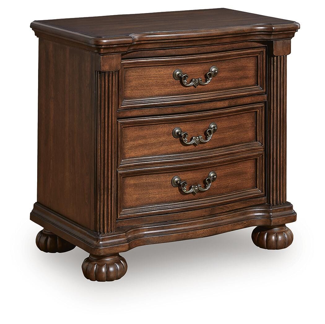 Lavinton Brown Queen Poster Bed and 2 Nightstands (Online Special Price)