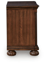 Lavinton Brown California King Poster Bed, Dresser, Mirror and 2 Nightstands
