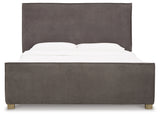 Krystanza Weathered Gray King Upholstered Panel Bed - Ornate Home