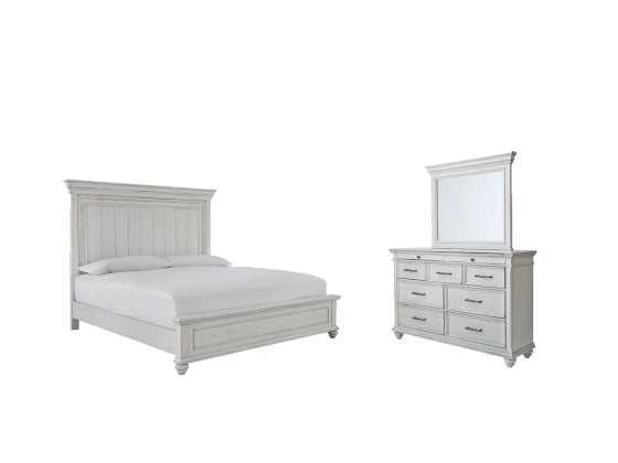 (Online Special Price) Kanwyn Whitewash Queen Bedroom Set / 3pc - Ornate Home