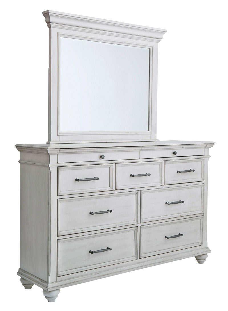 (Online Special Price) Kanwyn Whitewash Dresser & Mirror - Ornate Home