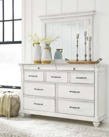 Kanwyn Whitewash Queen Panel Bedroom Set w/ Storage Bench / 5pc - Ornate Home