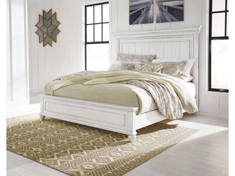 (Online Special Price) Kanwyn Whitewash Queen Panel Bedroom Set / 5pc - Ornate Home