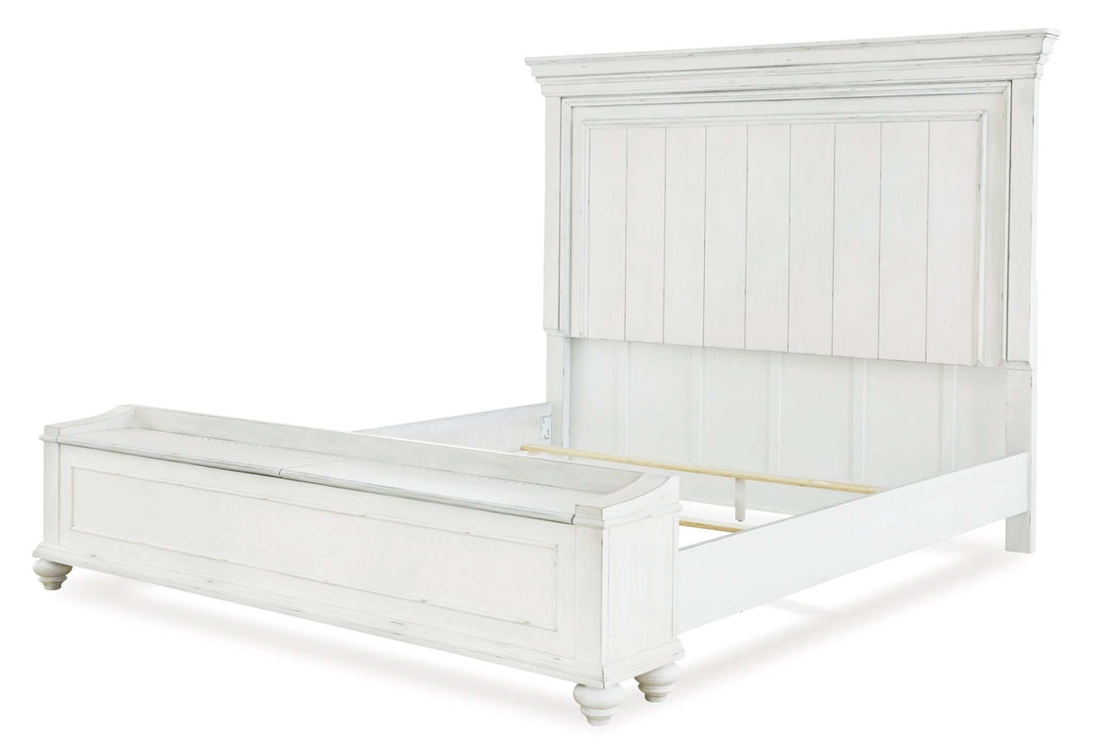 (Online Special Price) Kanwyn California King Panel Bed w/ Storage Bench - Ornate Home