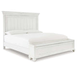 (Online Special Price) Kanwyn California King Panel Bed w/ Storage Bench - Ornate Home