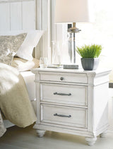 Kanwyn Whitewash Queen Panel Bedroom Set w/ Storage Bench / 5pc - Ornate Home