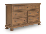 Feddinger Medium Brown California King Panel Storage Bed, Dresser and Nightstand