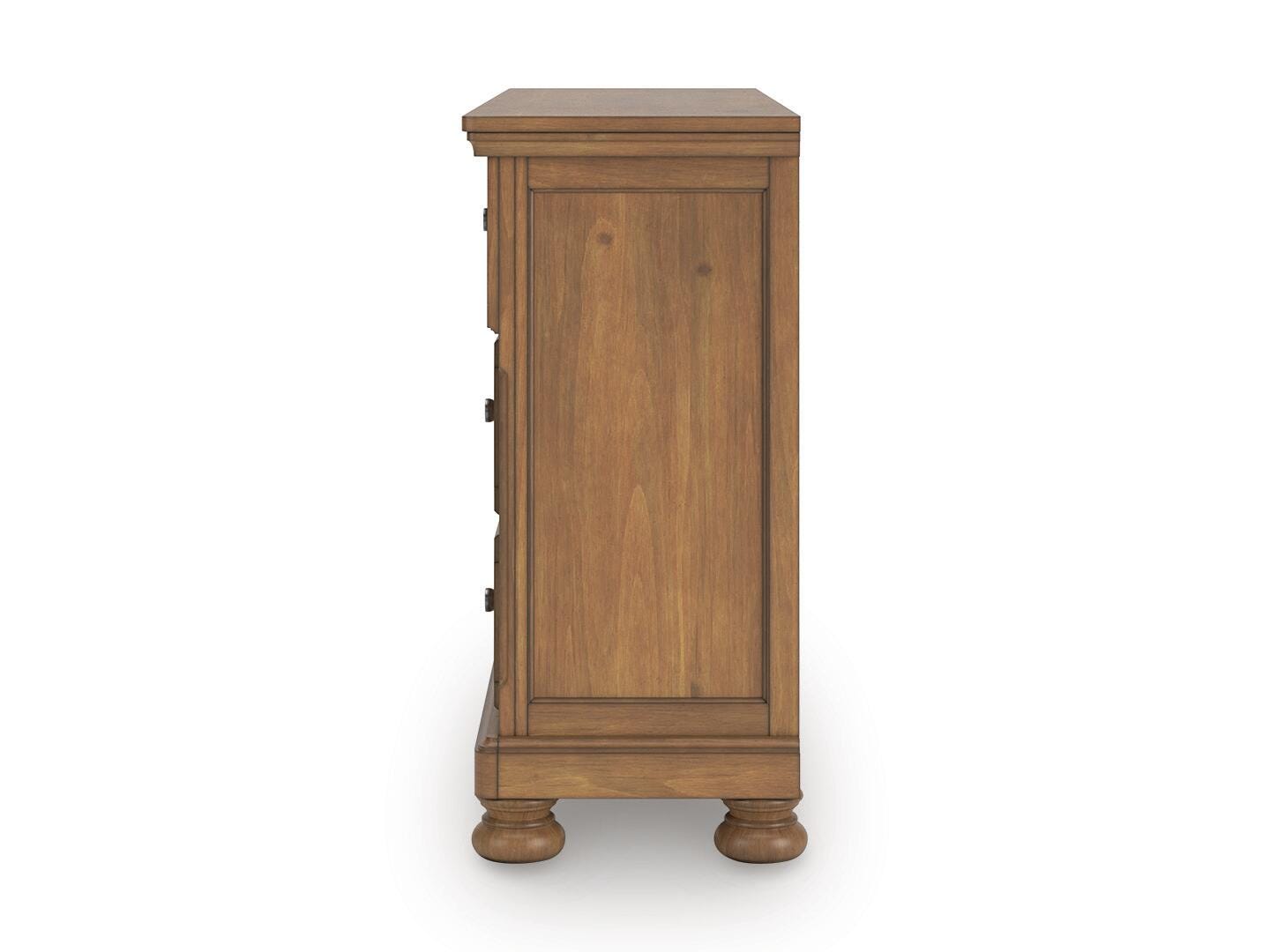 Feddinger Medium Brown California King Panel Storage Bed, Dresser and Nightstand