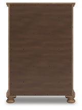 Feddinger Medium Brown King Panel Bed, Dresser, Mirror, Chest and 2 Nightstands