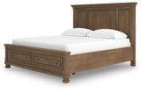 Feddinger Medium Brown California King Panel Storage Bed, Dresser and Nightstand