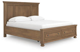 Vandenmore Medium Brown California King Panel Storage Bed