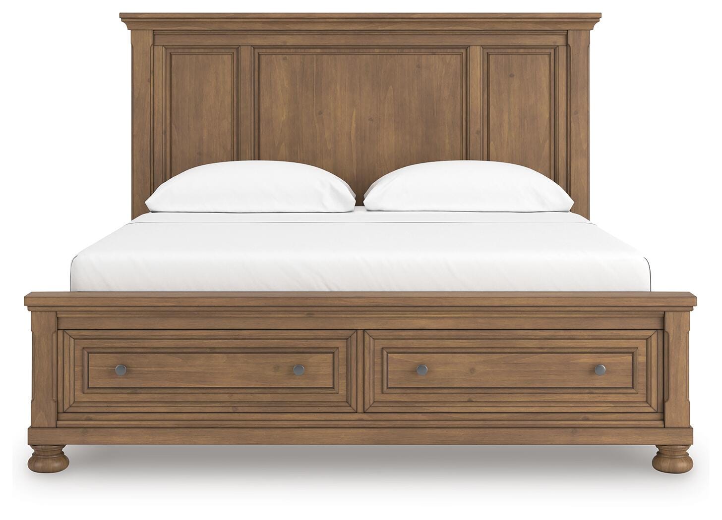 Feddinger Medium Brown California King Panel Storage Bed, Dresser and Nightstand