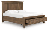 Vandenmore Medium Brown King Panel Storage Bed