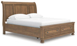 Vandenmore Medium Brown California King Storage Sleigh Bed (Online Special Price)