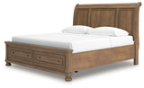 Vandenmore Medium Brown King Storage Sleigh Bed