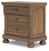 Feddinger Medium Brown King Panel Bed, Dresser, Mirror, Chest and 2 Nightstands
