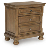 Feddinger Medium Brown King Panel Bed, Dresser, Mirror, Chest and 2 Nightstands