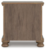 Feddinger Medium Brown California King Panel Storage Bed, Dresser and Nightstand