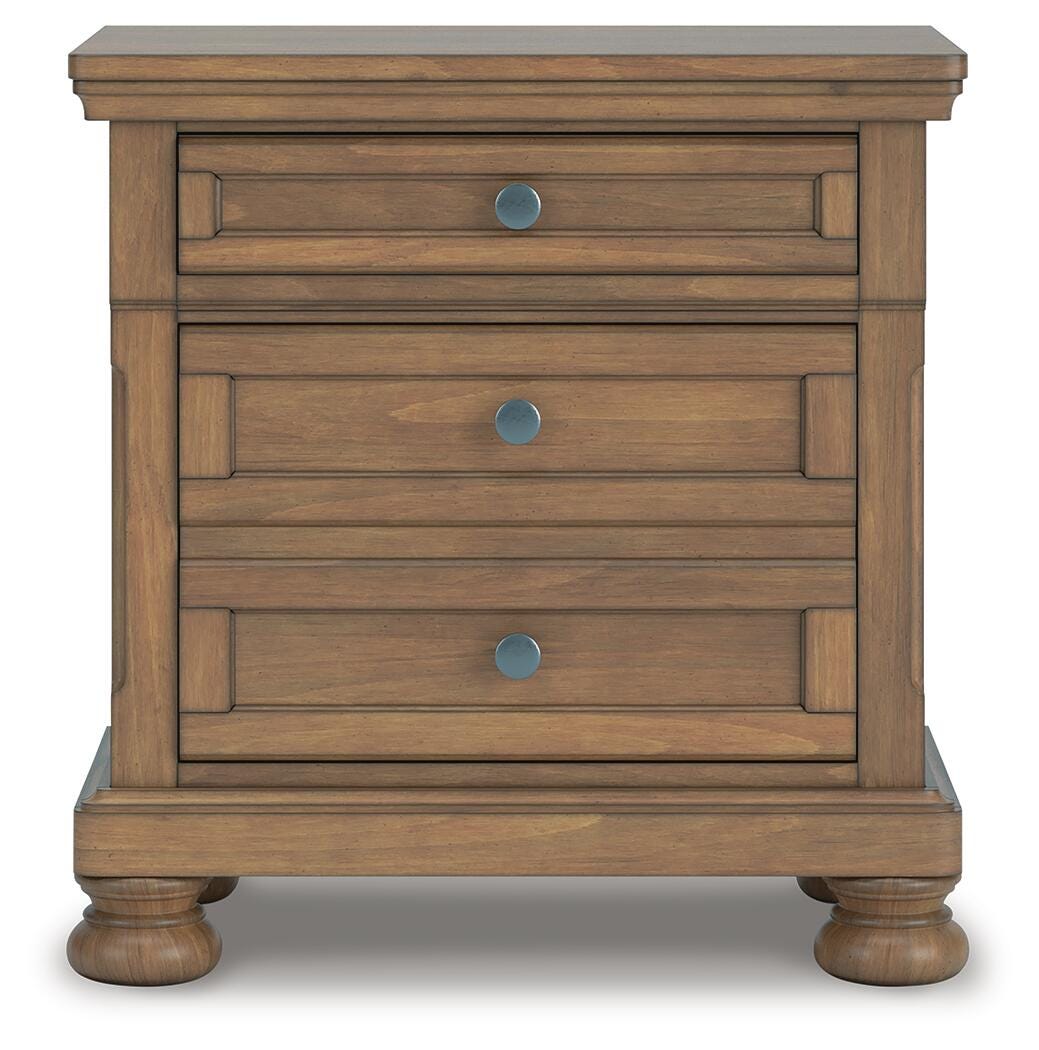 Feddinger Medium Brown King Panel Bed, Dresser, Mirror, Chest and 2 Nightstands