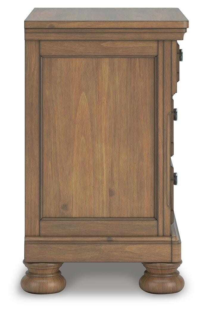 Feddinger Medium Brown King Panel Bed, Dresser, Mirror, Chest and 2 Nightstands