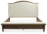 Sturlayne Brown King Upholstered Panel Bed, Dresser and 2 Nightstands (Online Special Price)