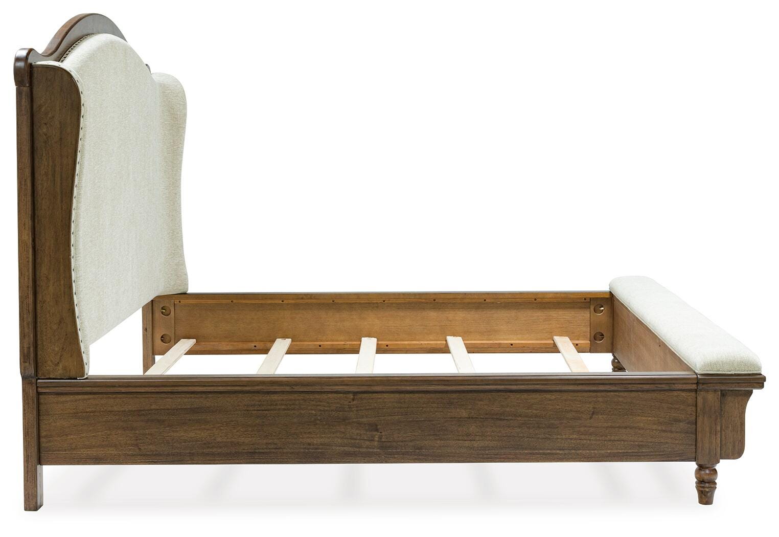 Sturlayne Brown King Upholstered Panel Bed, Dresser and 2 Nightstands (Online Special Price)