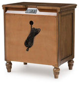Sturlayne Brown King Upholstered Panel Bed, Dresser and 2 Nightstands (Online Special Price)