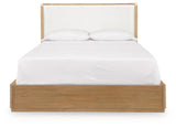 Pamaria Light Brown Queen Upholstered Bed