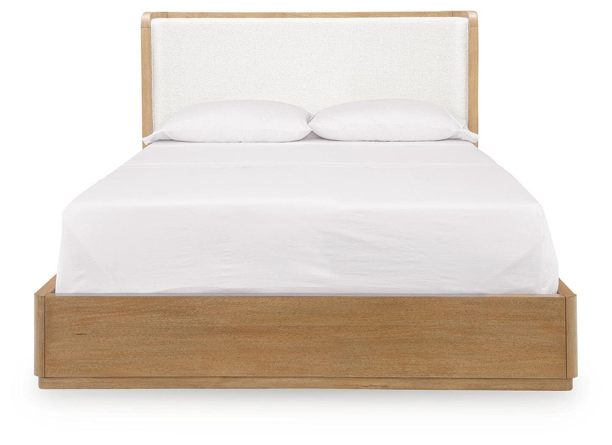 Pamaria Light Brown Queen Upholstered Bed