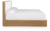 Pamaria Light Brown Queen Upholstered Bed