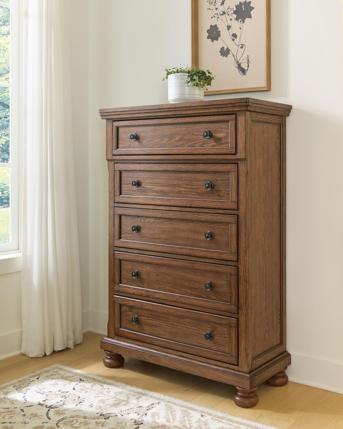 Zackaryn Warm Brown Chest of Drawers